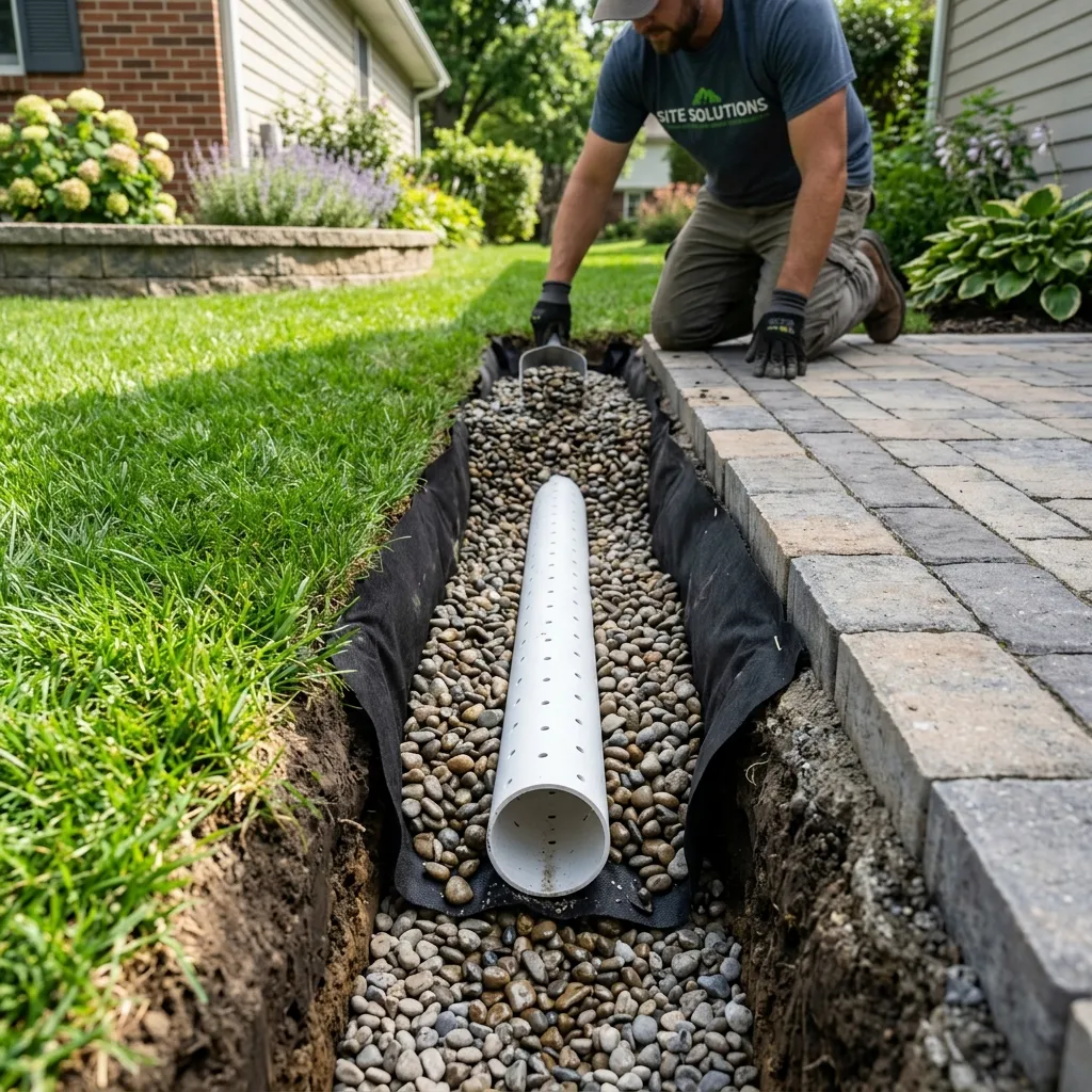 Proper yard grading prior to laying sod